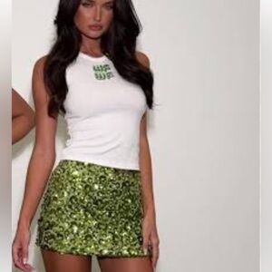 WHITE FOX SEQUIN MINI SKIRT